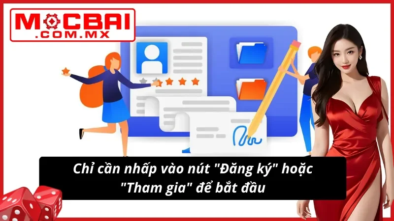 Nhấp vào nút "Đăng ký" hoặc "Tham gia" để bắt đầu
